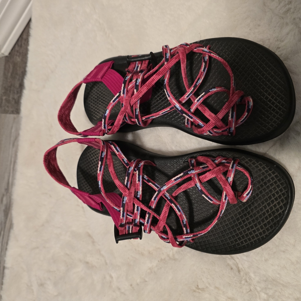 Chaco Women's Strappy Pink and Black Sandals